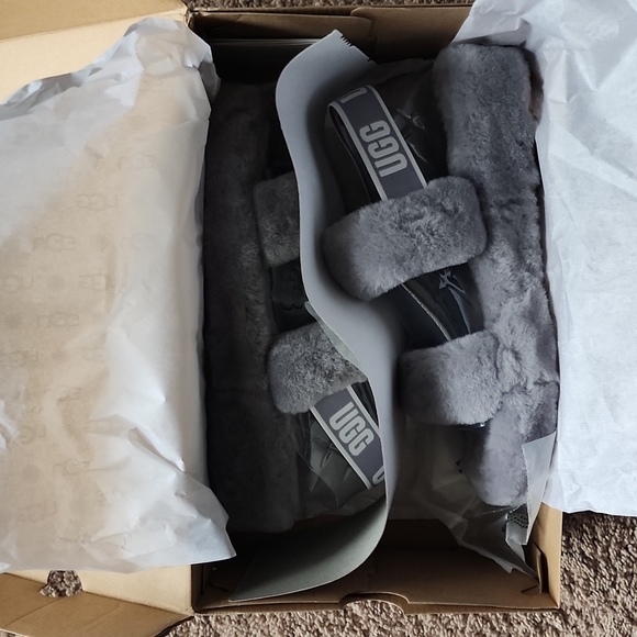 UGG oh yeah slipper slide fluff 10 grey - Picture 4 of 7